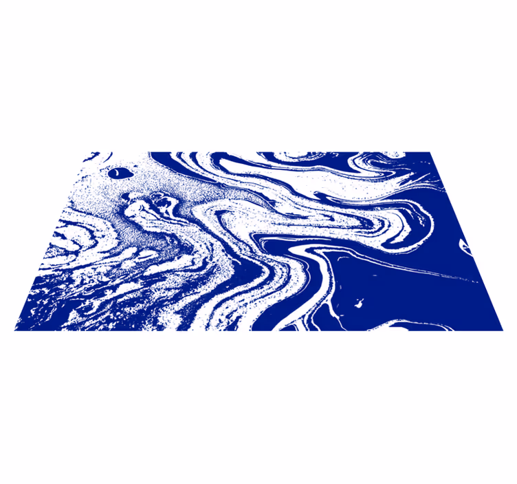 Alfombra vinílica efecto mármol remolinos azules intensos - TenVinilo