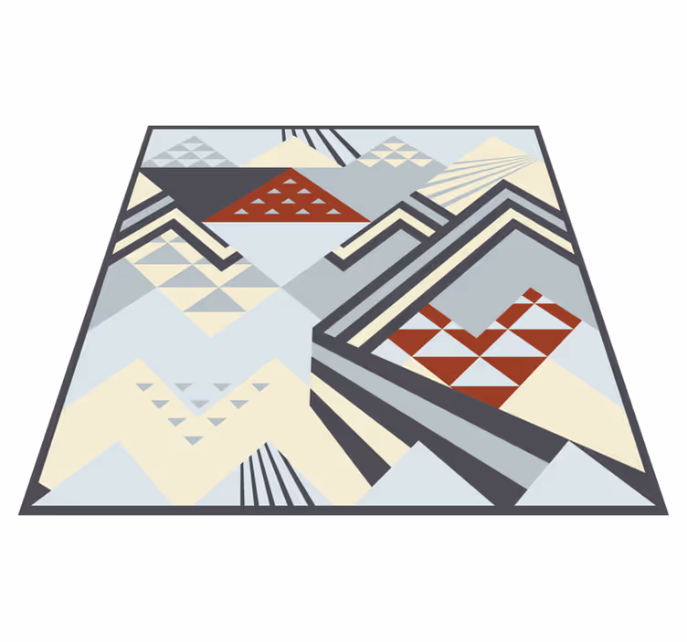 Alfombra vinílica geométrica formas modernas grises - TenVinilo