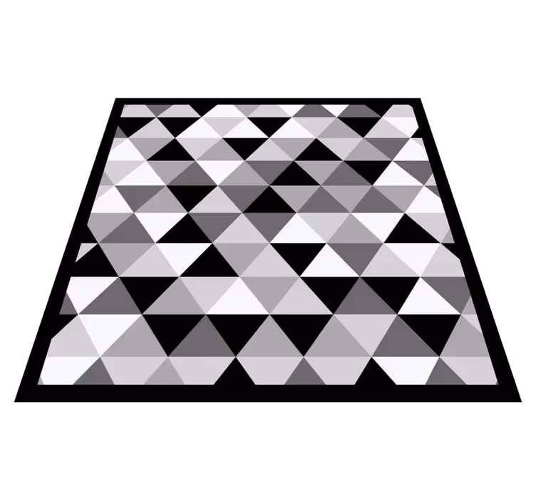Alfombra vinilo salón motivo de triángulo gris - TenVinilo