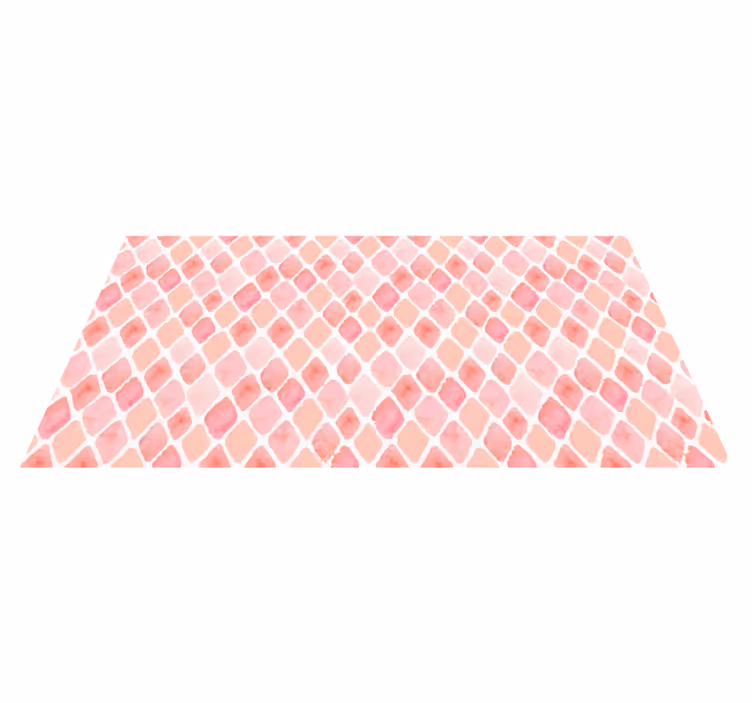 Alfombra vinilo comedor geométrica acuarela rosa - TenVinilo