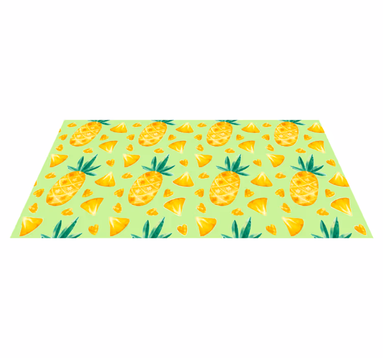 Alfombra vinilo cocina motivo de piña verde - TenVinilo