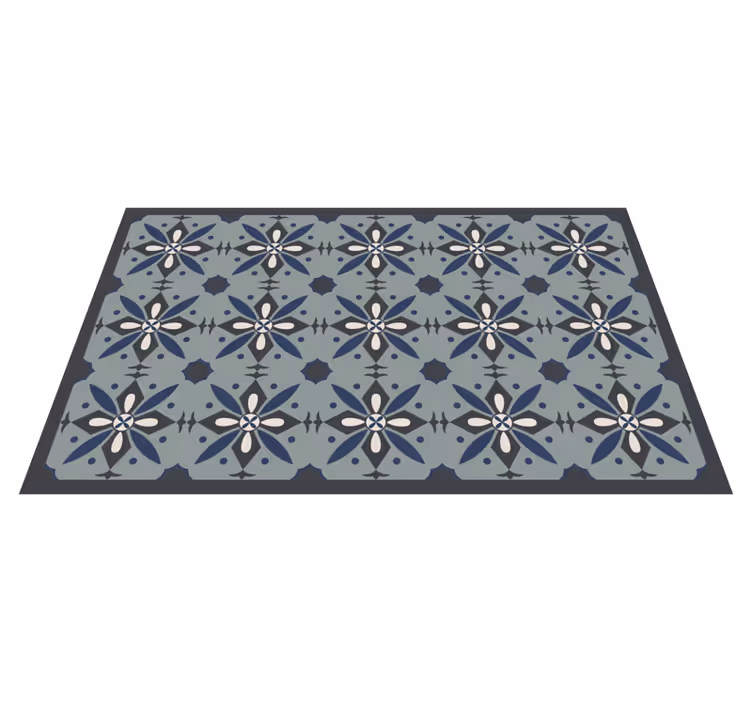 Alfombra vinílica cocina baldosas hidráulicas coloreadas - TenVinilo