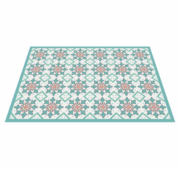 Alfombra hidráulica vinílica concepto de mosaico floral - TenVinilo