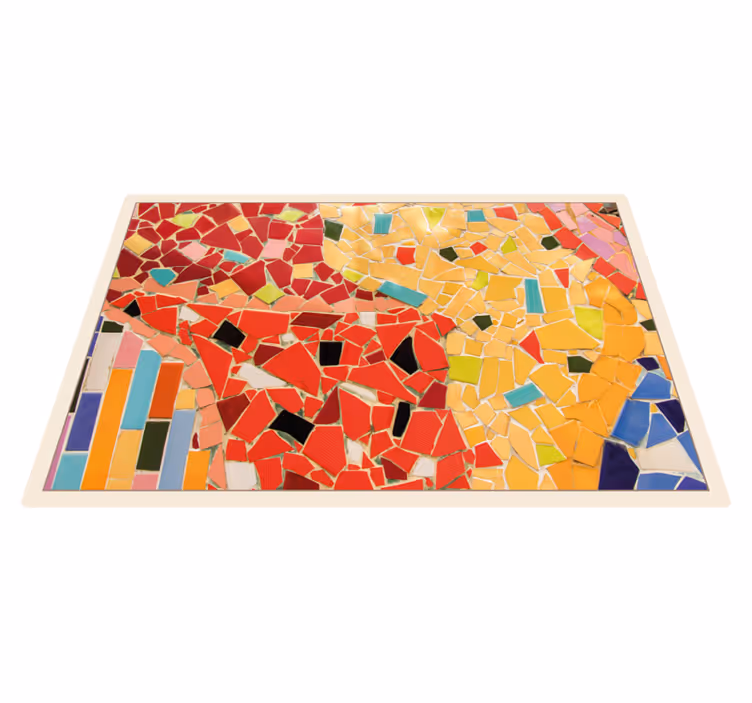 Alfombra vinilo cocina mosaico cerámico colorido - TenVinilo