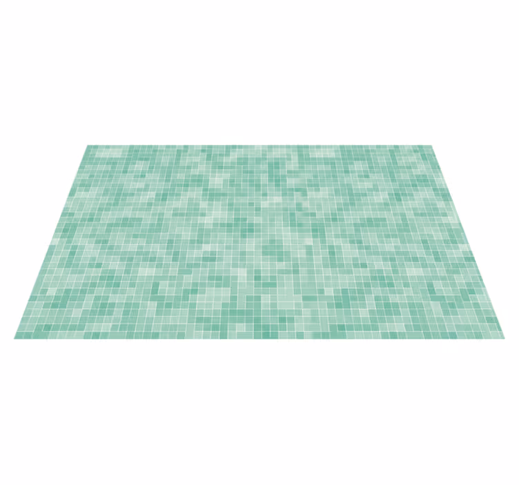 Alfombra hidráulica vinílica patrón de mosaico de menta - TenVinilo