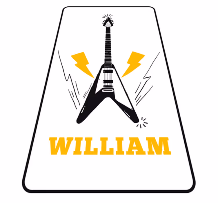 Alfombra vinílica personalizable arte de guitarra eléctrica - TenVinilo