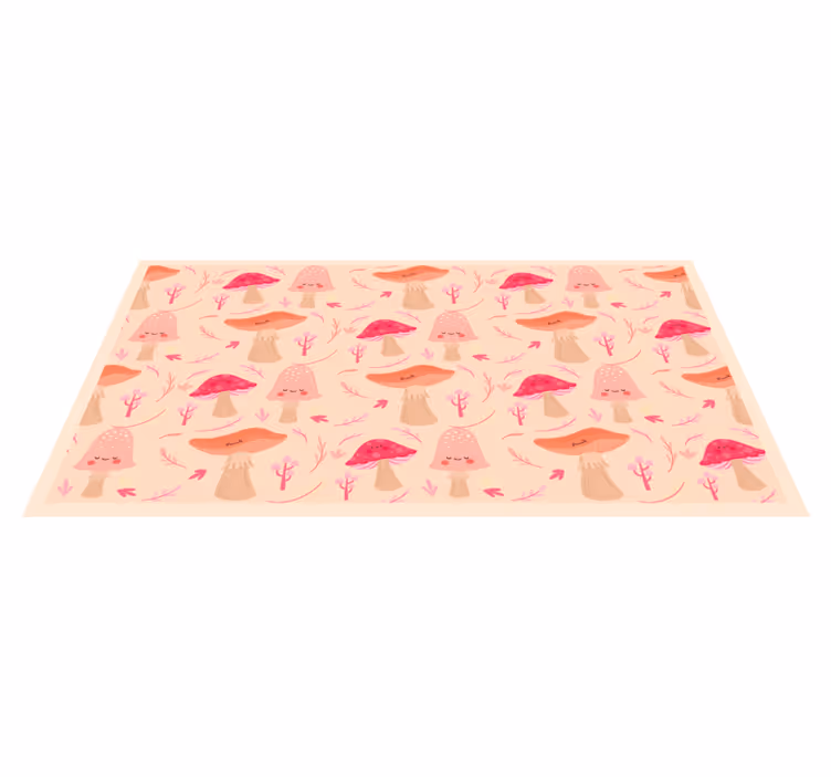Alfombra vinílica naturaleza hongos clásicos felices - TenVinilo