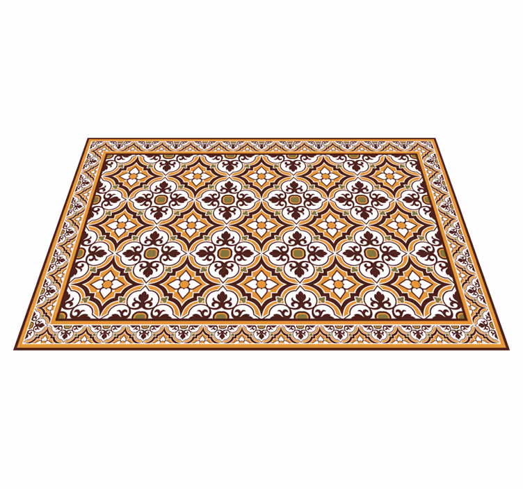 Alfombra hidráulica vinílica elaborado arreglo de mosaico - TenVinilo