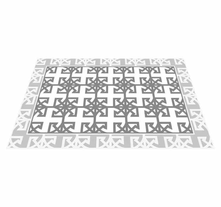 Alfombra hidráulica vinílica patrón gris decorativo - TenVinilo