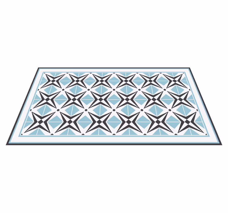Alfombra vinílica baño hidráulica cruces azul claro y gris - TenVinilo