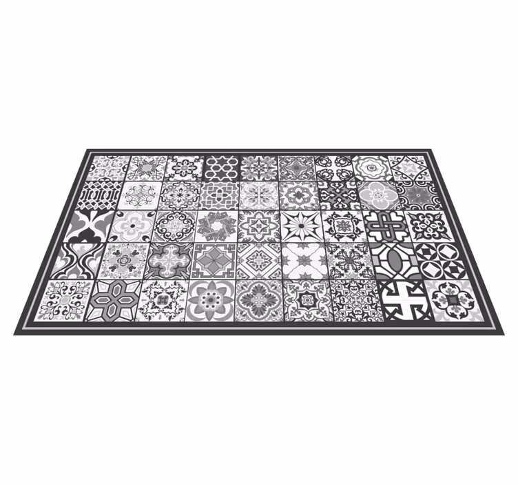 Alfombra vinílica hidráulica cocina gris oscuro - TenVinilo