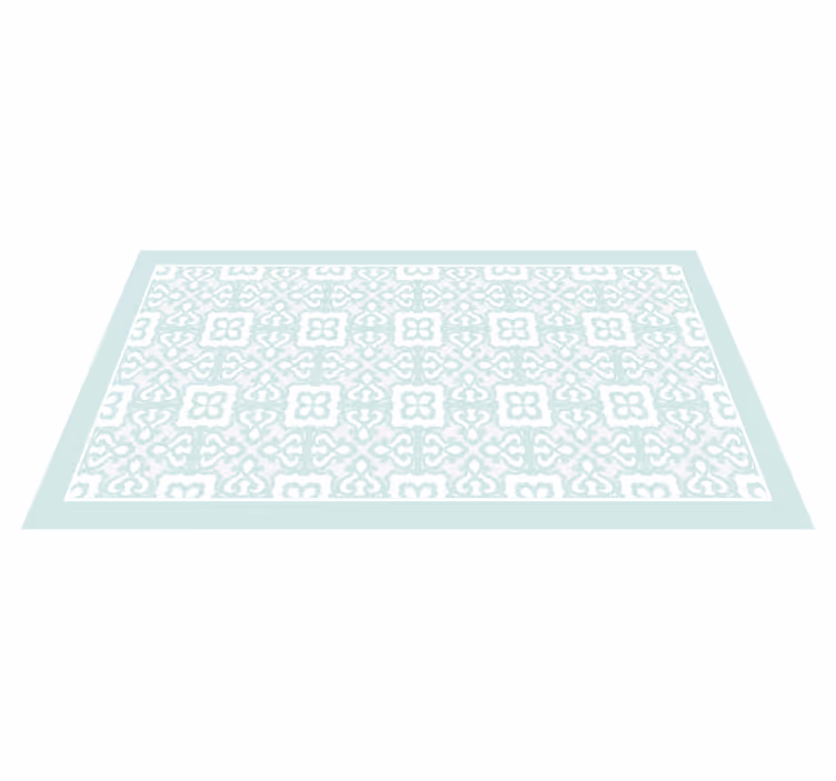 Alfombra hidráulica vinílica elegante turquesa - TenVinilo