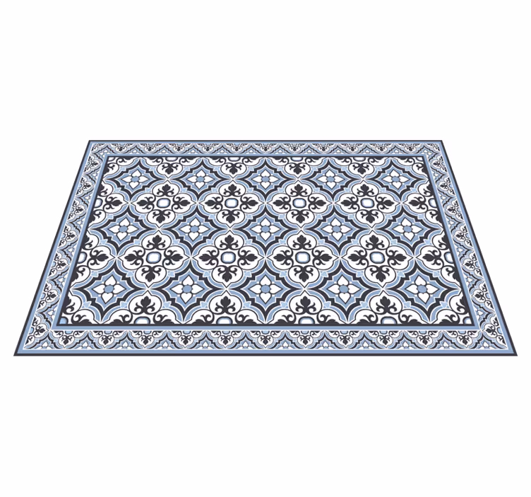 Alfombra vinílica efecto mármol patrón geométrico floral - TenVinilo