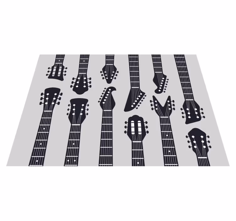 Alfombra vinilo salón siluetas de guitarra - TenVinilo