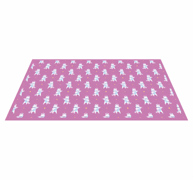 Alfombra vinílica infantil tema de aventura de unicornio - TenVinilo