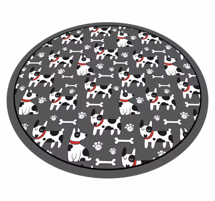 Alfombra vinílica infantil patrones de perros juguetones - TenVinilo