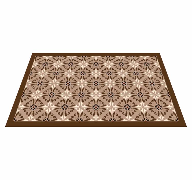 Alfombra hidráulica vinílica diseño de azulejos sofisticado - TenVinilo