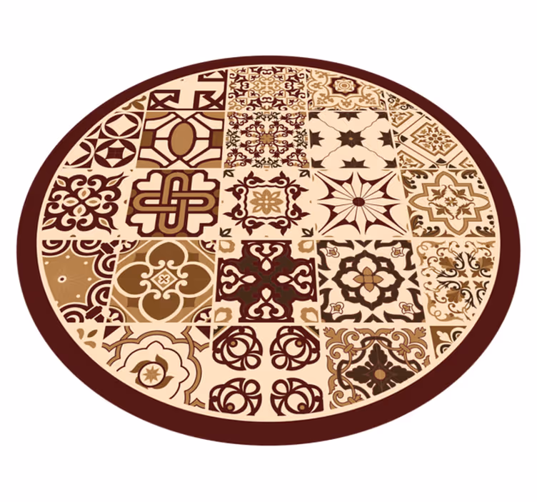 Alfombra hidráulica vinílica composiciones mosaico vibrante - TenVinilo