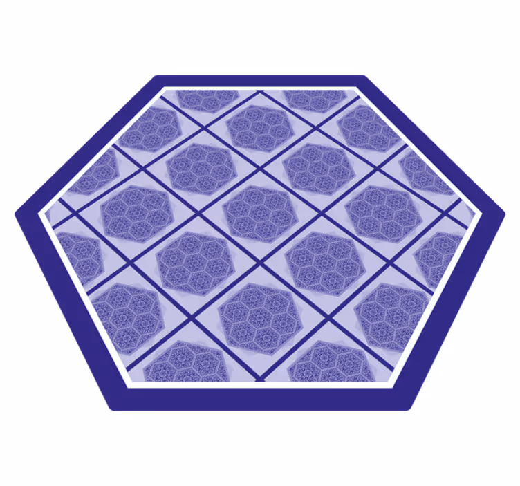 Alfombra vinilo baño patrón hexagonal morado - TenVinilo