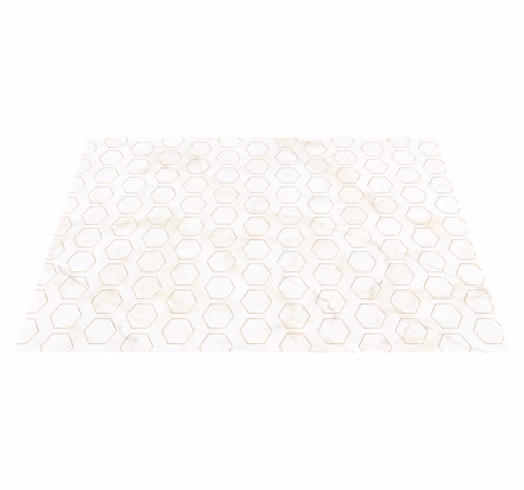 Alfombra vinílica efecto mármol patrón hexagonal - TenVinilo
