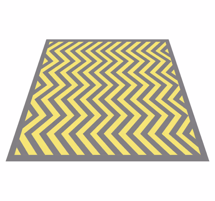 Alfombra vinílica rayas en zigzag amarillo y gris - TenVinilo