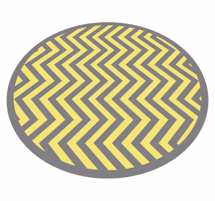 Alfombra vinílica geométrica en zigzag gris y amarillo - TenVinilo
