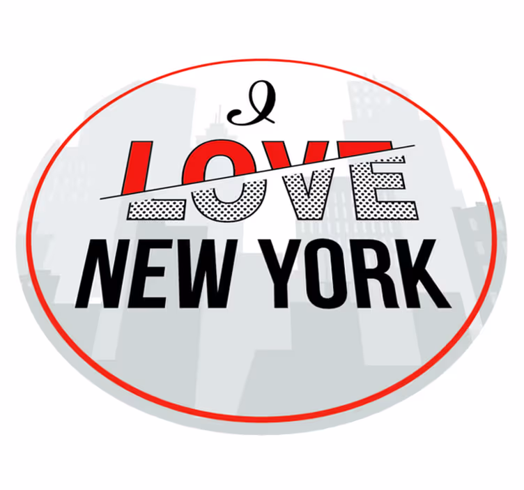 Alfombra vinílica frase me encanta nueva york - TenVinilo