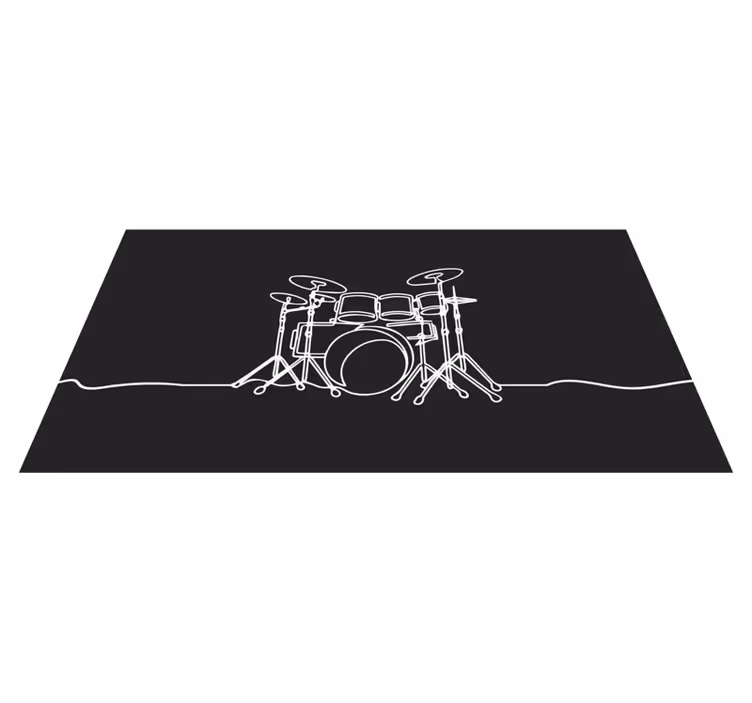 Alfombra vinílica juvenil silueta de batería - TenVinilo