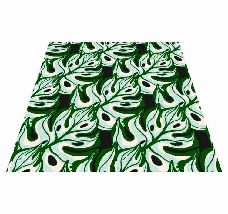 Alfombra vinílica naturaleza estampado de follaje tropical - TenVinilo