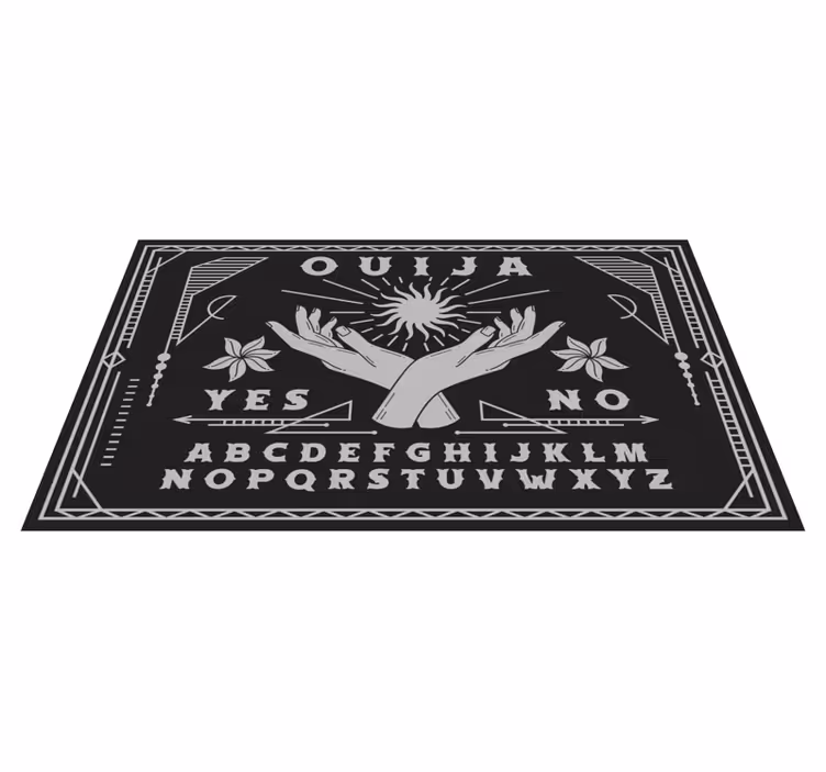 Alfombra vinílica mapamundi diseño de manos de ouija - TenVinilo