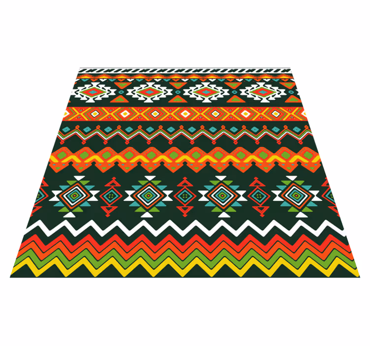 Alfombra vinílica étnica diseño de inspiración azteca - TenVinilo