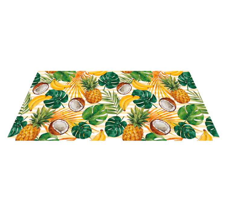 Alfombra vinilo cocina paraíso de frutas tropicales - TenVinilo