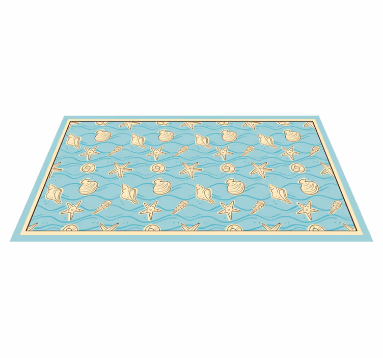 Alfombra vinilo baño inspiración de conchas marinas - TenVinilo