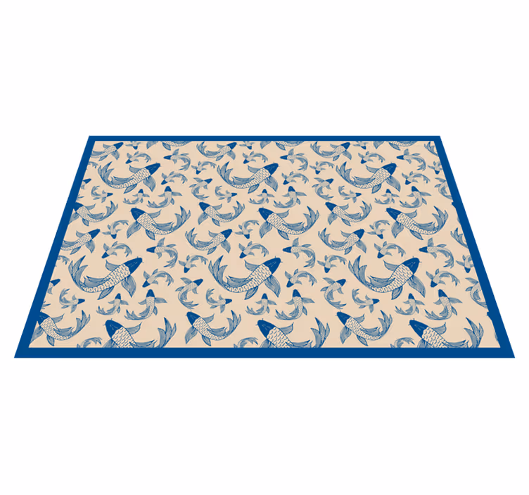 Alfombra vinílica animal print patrones de peces - TenVinilo