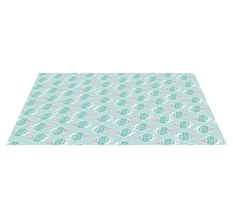 Alfombra vinilo baño concepto de concha verde - TenVinilo