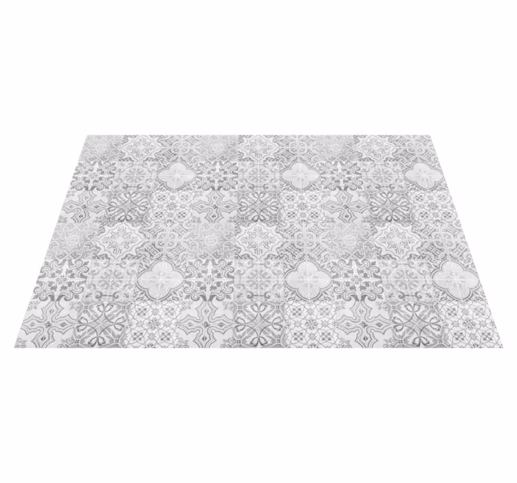 Alfombra vinílica salón mosaico efecto piedra - TenVinilo