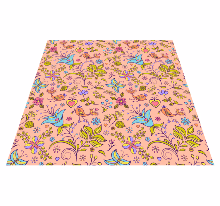 Alfombra vinílica flores motivo floral primaveral - TenVinilo