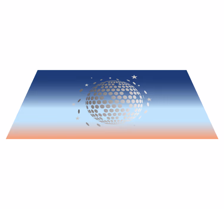 Alfombra vinílica estrellas diseño de esfera celestial - TenVinilo
