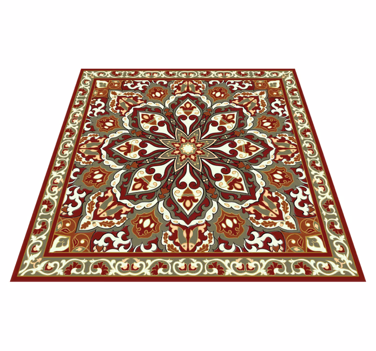 Alfombra vinílica mosaico motivo floral detallado - TenVinilo