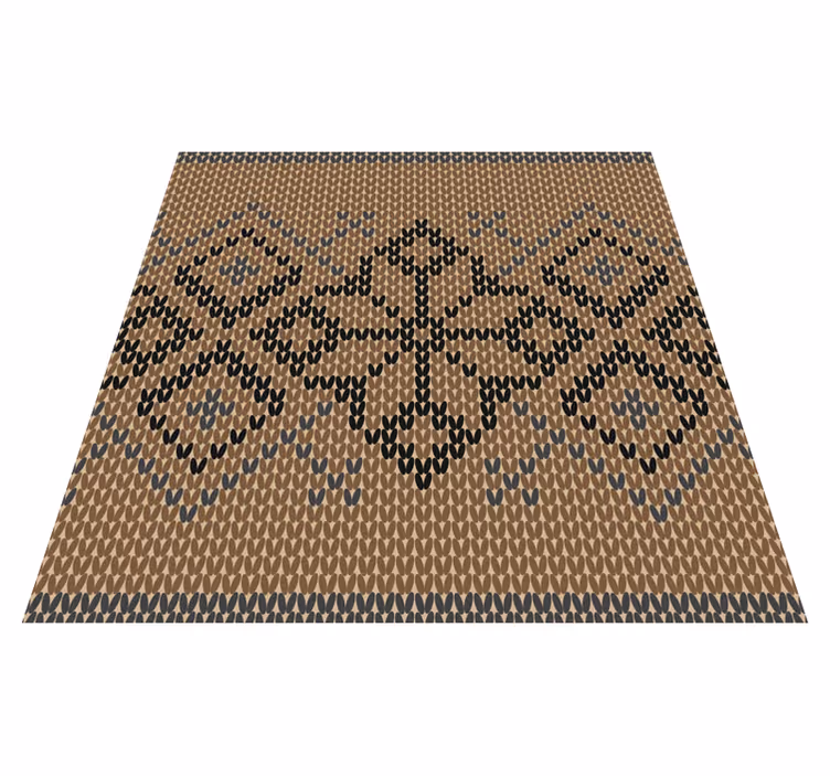 Alfombra vinílica comedor textura fibra natural floral - TenVinilo