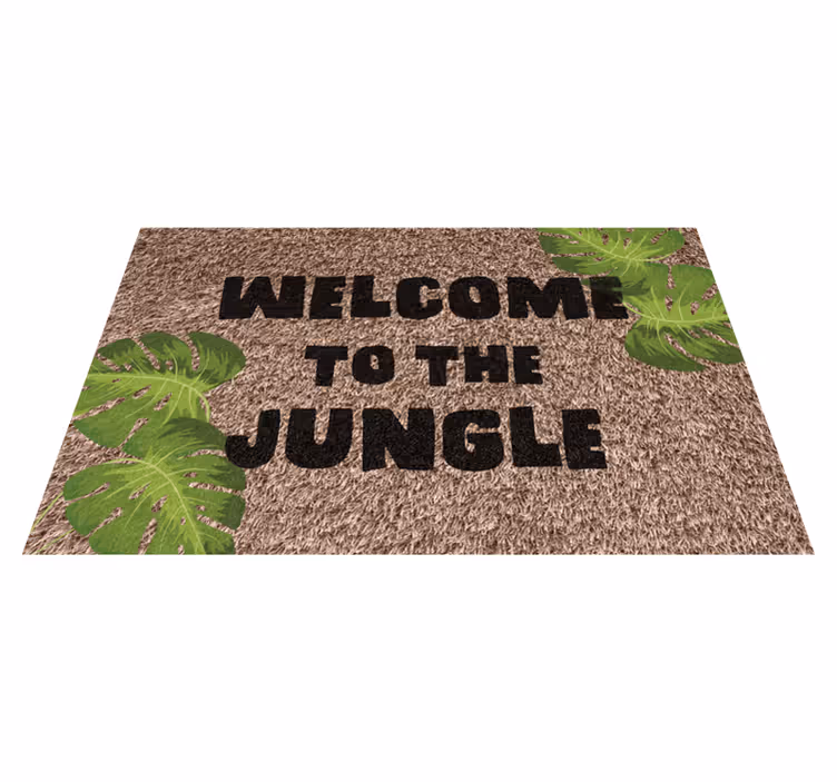 Alfombra vinílica entrada bienvenido a la jungla - TenVinilo