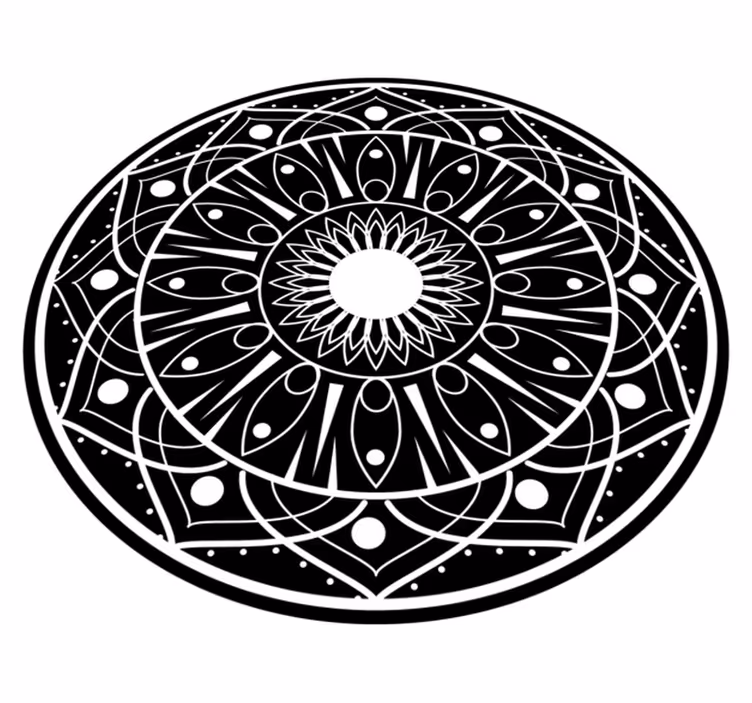 Alfombra vinílica mandala diseño mandala elaborado - TenVinilo
