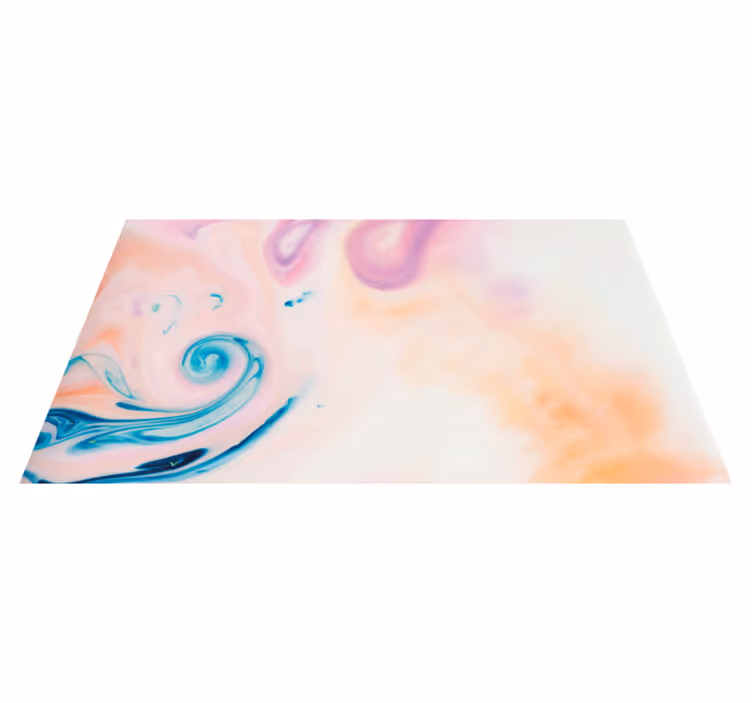 Alfombra vinílica efecto mármol remolino de fluido colorido - TenVinilo