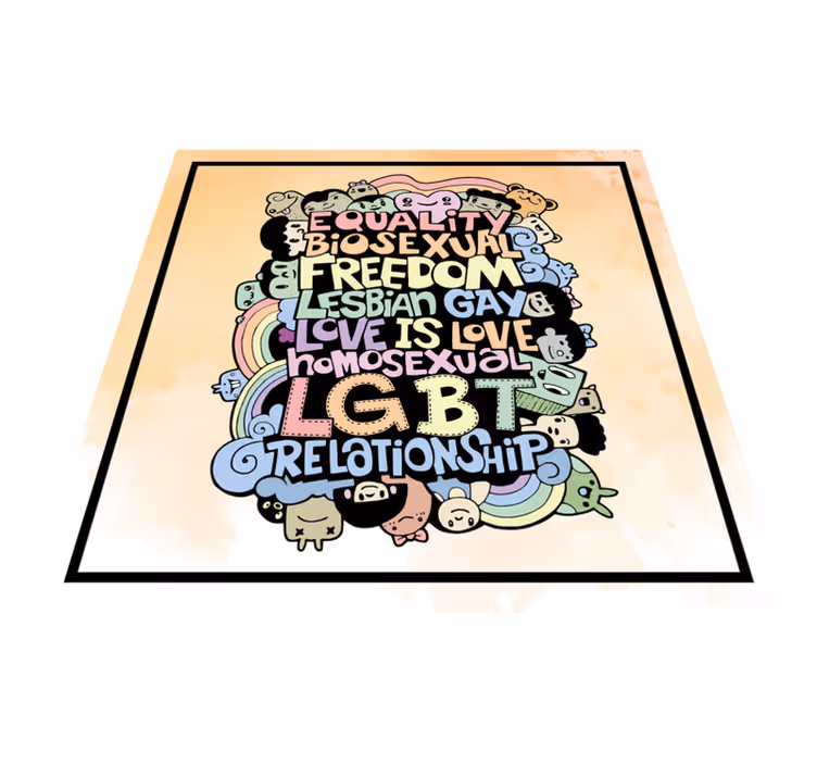 Alfombra vinílica frase mensaje lgbt colorido - TenVinilo