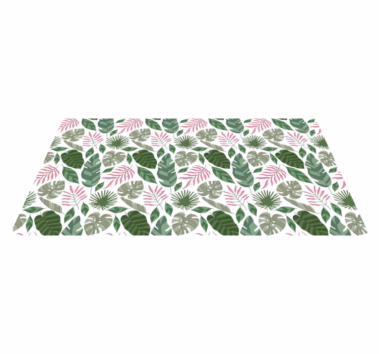 Alfombra vinílica naturaleza motivos foliares tropicales - TenVinilo