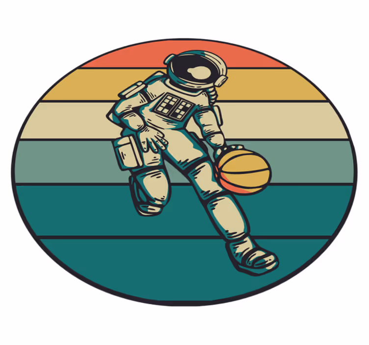 Alfombra vinílica infantil baloncesto de astronautas - TenVinilo