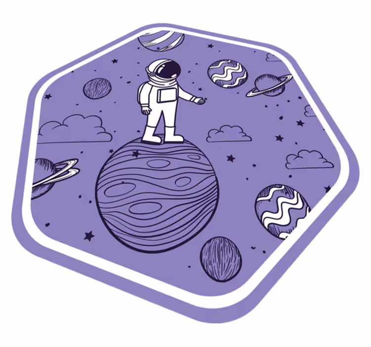 Alfombra vinílica estrellas concepto de aventura cósmica - TenVinilo