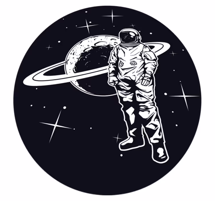 Alfombra vinílica estrellas cosmonauta en el cosmos - TenVinilo