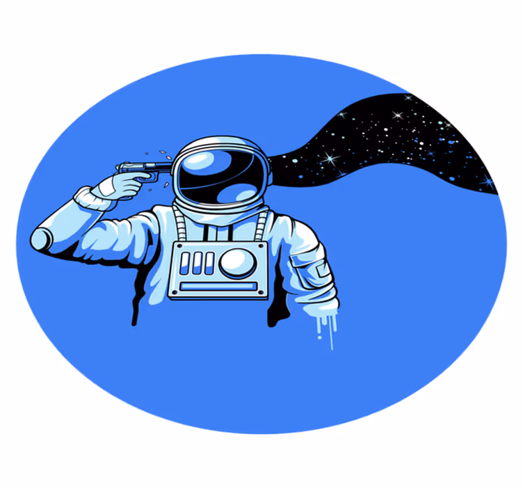 Alfombra vinílica juvenil escena cósmica de astronautas - TenVinilo