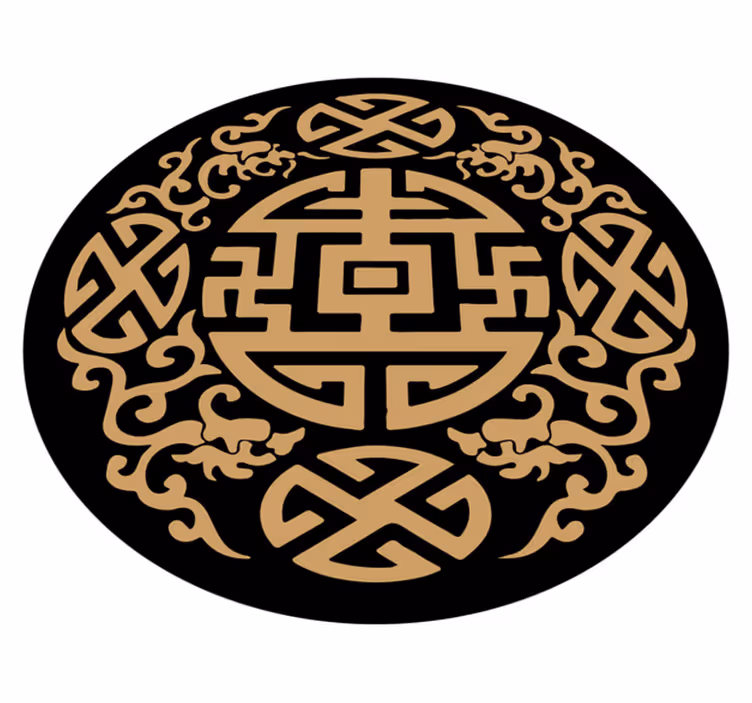 Alfombra vinílica mandala Patrón de mandala zen sólido - TenVinilo
